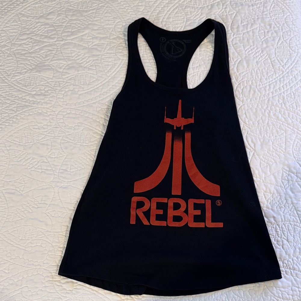 Star Wars Black Tank Top with Red Rebel Graphic. Women’s Small.